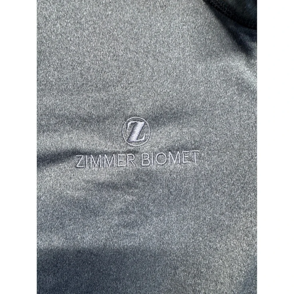 The North Face Mens Large Gray Quarter Zip Pullover Zimmer Biomet Embroidered‎